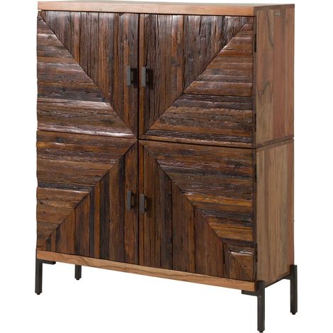 Highboard Altholz 112x40x137 natur lackiert LYON 130