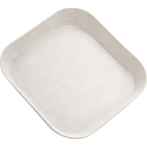 [Teller] Wiederverwendbarer, biologisch abbaubarer Teller aus Weizenfaser und PP, flache, quadratische Form, hellbraun, 50 g, zum Servieren von Soßen, Obst und für Picknicks (1/5)