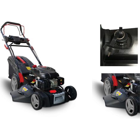 Tondeuse thermique 139cc – Largeur de coupe 46 cm – Démarrage électrique – Bac 60L – Fonction mulching – Auto-tractée