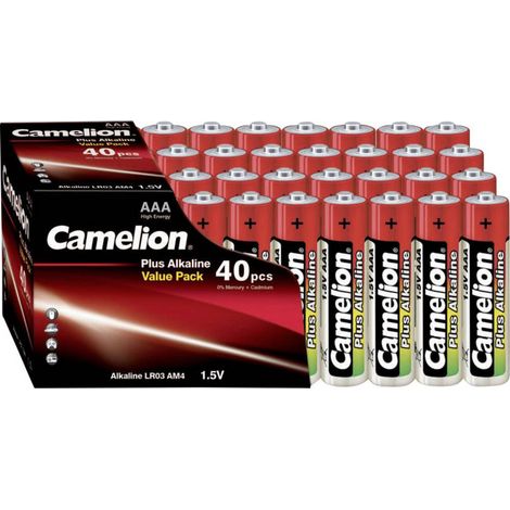Pile LR3 (AAA) alcaline(s) Camelion Plus LR03 1250 mAh 1.5 V 40 pc(s) (1/2)