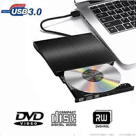 Graveur DVD-RW externe USB 3.0 - Texture brossée, réinscriptible (1/5)