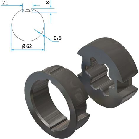 Adaptateurs moteur diamètre 45mm tube deprat 62 et welser 63 - CHERUBINI - A45050507