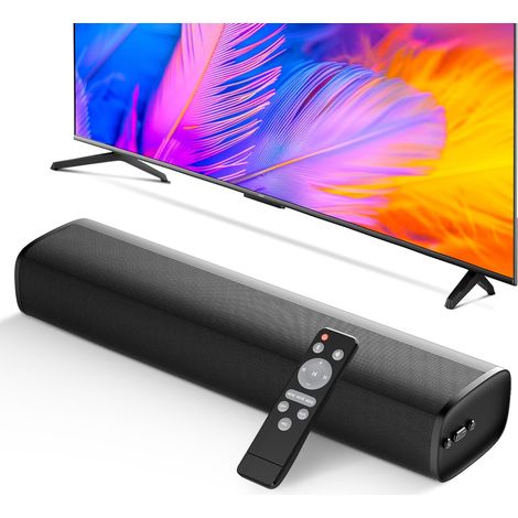 Barre de son pour TV, haut-parleurs 56 W avec entrées Bluetooth 5.3/ARC/optique/AUX - Système de son surround mural pour home cinéma - Petite barre de son pour PC/jeux/projecteurs avec 3 modes EQ (1/5)