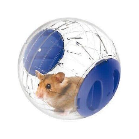Ballon d'exercice pour hamster, mini ballon de course silencieux de 15 cm, roue d'exercice pour hamster, gerbille et rat (bleu) (1/4)
