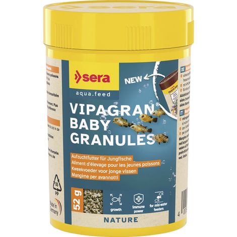 Sera Fischfutter zur Aufzucht Vipagran Baby Granulat 100 ml Fischfutter