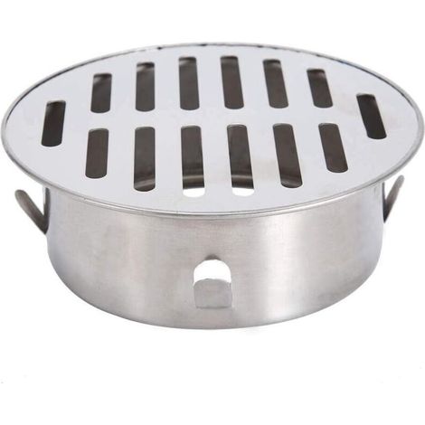 Siphon de sol, évier rond de balcon en acier inoxydable, siphon de sol amovible antiblocage adapté à l'utilisation de tuyau d'évacuation de jardin extérieur, tuyau d'échappement, toit, balcon (bouche (1/5)