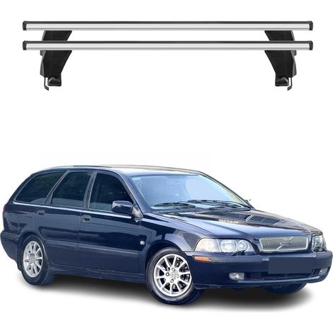 OMAC Dachträger Querträger Alu für Volvo V40 I 1996-2004 – Abschließbar – T-Nut – City-Crash-getestet – Max. 50 kg Silber (1/5)