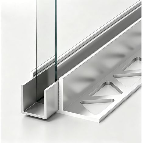 Rail de fixation en forme F pour cloison vitrée, guide retenue (1/5)