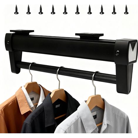 Tringle Vetement Extensible Tringles coulissante Penderie Porte Pantalon Penderie coulissante sur Rail Tringle de Valet coulissante Barre de Penderie Extensible pour Vêtements (1/5)