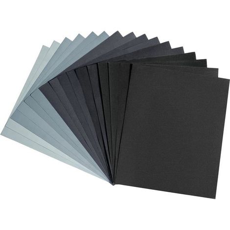16 Pièces papier de verre fin 5000 3000 2500 2000 1500 1200 1000 800 papier abrasif a l'eau et sec, 23 x 28 cm (1/5)