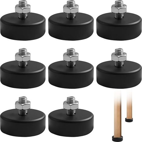 TIANLIN 8 Pièces Pieds en Caoutchouc Vissables, Amortisseurs Caoutchouc M8 x 15 mm, Diamètre de Base 42 mm, Pieds de Meuble M8 pour Armoires, Tables, Chaises, Canapés, Vitrines (Noir) (1/5)