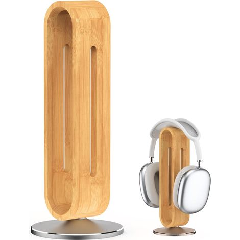 Support Casque Bambou, Porte Casque Audio de Bureau, Forme en U, Bambou Naturel avec Veinage Unique, Base Antidérapante, pour AirPods Max, Beats, Bose, Sony, Sennheiser, Gaming (1/4)