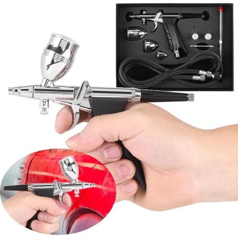 Airbrush-Pistole, Farbspritzpistole, 0,3 mm, 0,5 mm, 0,8 mm, Becher- und Düsenset – JA (1/4)