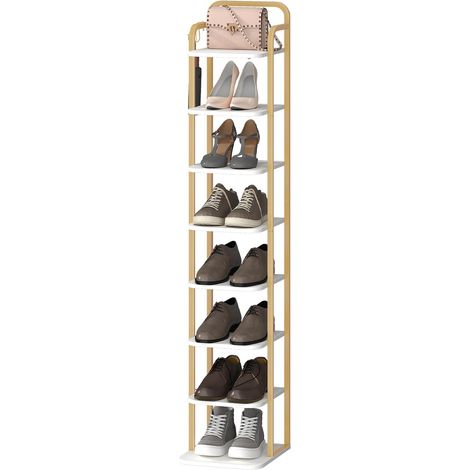 Étagère à Chaussures à 8 Niveaux,Tour à Chaussures Petits espaces (1/5)