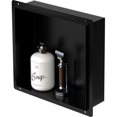 1 Niche De Douche Acier Inoxydable Noir Sans Rebord Étanche Rangement Salle De Bain (1/5)