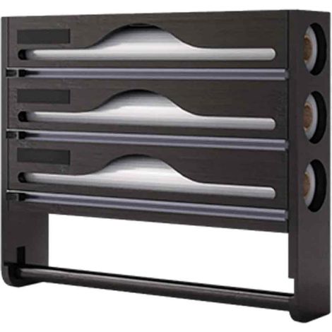 Distributeur Rouleaux - Acier Inoxydable - Coupeur Central Intégré - Pour Sopalin Aluminium Film - Base Comptoir Stable - 1 Pièce (1/5)