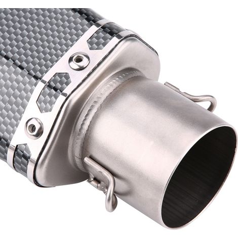 Section arrière de tuyau d'échappement conique hexagonale modifiée pour moto avec motif carbone par transfert d'eau (1/5)