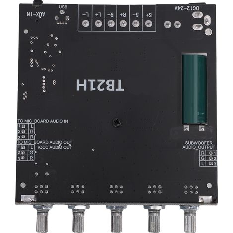 Module amplificateur Bluetooth 2.1 canaux, carte d'amplification audio avec caisson de basses et contrôle par application, compatible avec téléphone, PC, lecteur CD et système audio domestique (1/5)