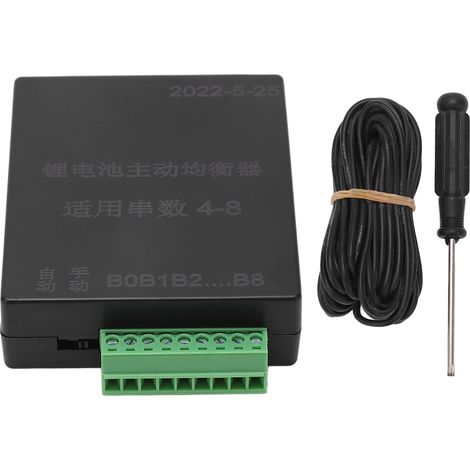 Égaliseur de Batterie de Stockage d'énergie, Bonne compatibilité Extension Series Connection Active Battery Balancer Maximum 10A PC Shell avec Câble pour Modèles Toy Cells (4‑8S)