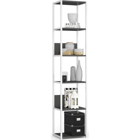 Étagère murale industrielle AKORD Blanche - Grise 40 cm 6 étagères 40x32x192 cm (1/5)