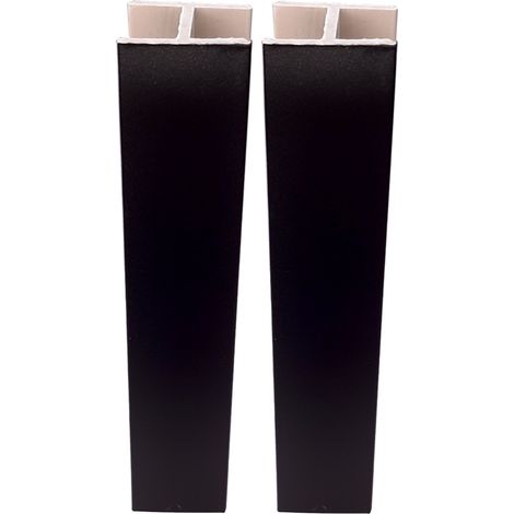 Cyclingcolors – Jonction de plinthe droite en PVC – 2x connecteurs socle cuisine – Hauteur 120mm – Finition noir mat – Largeur 22mm