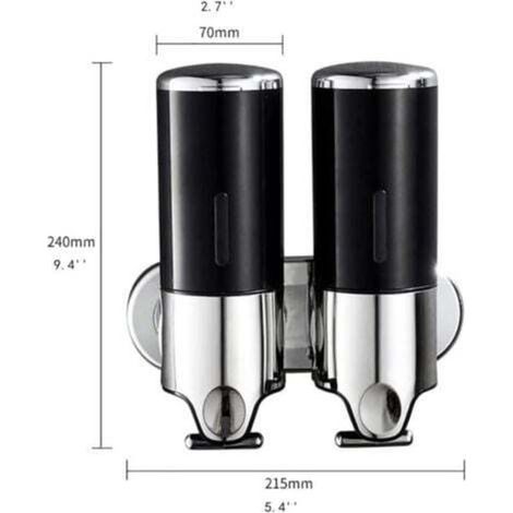 900-ml-Wandseifenspender für Badezimmer, Duschgel, Shampoo und Spülung, ideal für Badezimmer, Küche und Hotel (schwarz)