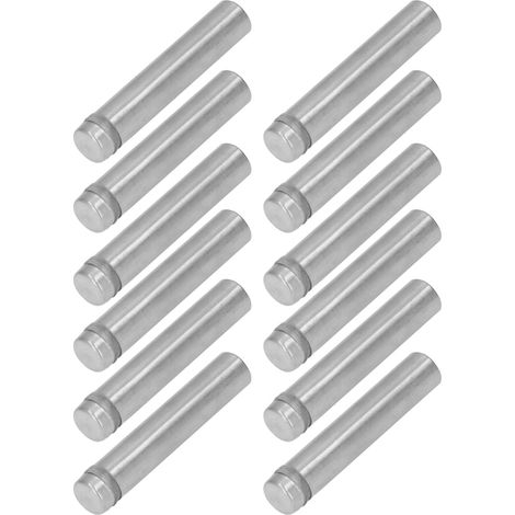 Lot de 12 vis d'entretoise en acier inoxydable 12x60 mm pour supports de panneaux, avec chevilles murales (1/5)