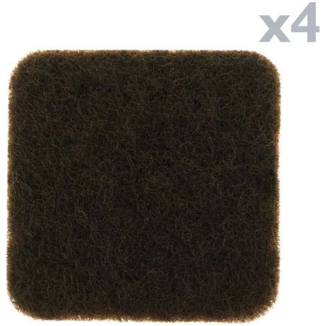 PrimeMatik - Feltro adesivo per mobili Quadrato 32x32 mm marrone 4 unità (1/3)