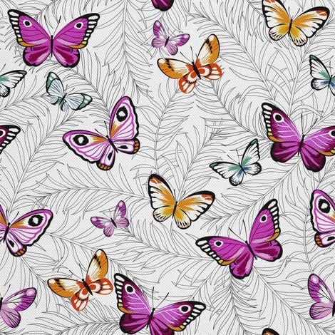 Tela Oxford decorativa para exteriores - Motivo de mariposas y hojas I DX101 (1/5)
