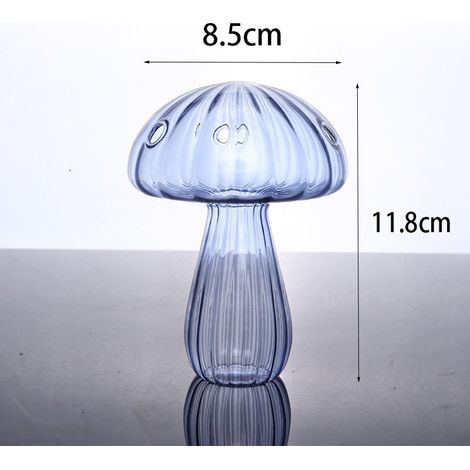 Vase en verre en forme de champignon, bouteille d'aromathérapie, table de fleurs hydroponiques (1/5)