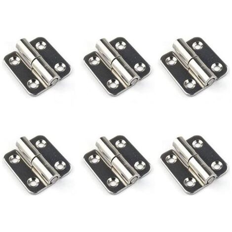 Lot de 6 charnières détachables de 3.7 cm - Charnières de porte amovibles - En acier inoxydable 304 - Pour gaucher (1/5)
