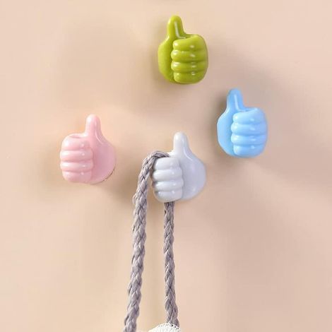 Crochet décoratif au design créatif représentant un pouce vers le haut, lot de 8 pièces, original et ludique pour la décoration intérieure. (1/5)