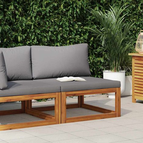 vidaXL Sofá seccional central y cojín gris oscuros madera de acacia (1/5)