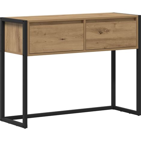 Beistelltisch mit Speicher Kunsthandwerk Eiche 100 x 36 x 75 cm vidaXL