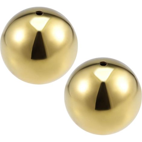 Lot de 2 pommeaux de rampe d'escalier sphériques dorés en acier inoxydable 201 diamètre 60 mm (1/3)