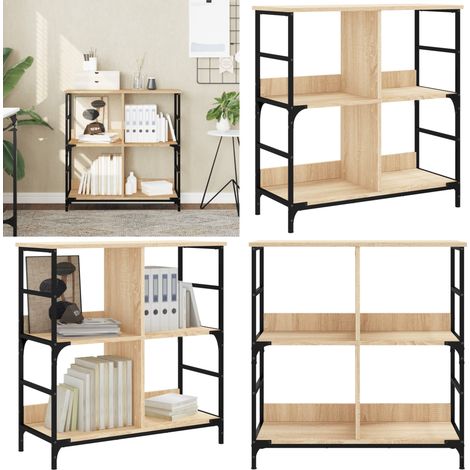 Bücherregal Sonoma-Eiche 78,5x33x82 cm Holzwerkstoff - BucheRegal - Industrielles Regal - Regal Für Wohnzimmer - Regal Mit Schubladen - Holzregal - Home & Living (1/5)