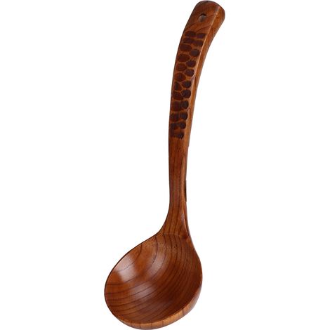 Cuillère à porridge en bois avec long manche, ustensile de cuisine domestique, cuillère à café, couverts (1/5)