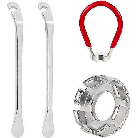 Kit de démonte-pneus universel pour rayons en acier, clé à rayons, outils de réparation de roues et kit de démontage de pneus de vélo (1/5)