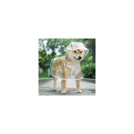 Imperméable pour Chiens et Chats, avec Capuche, réglable, PVC, transparent, imperméable, ultra-léger, pour les petits Chiens(M) (1/5)