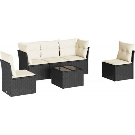 Maison Exclusive - Set de sofás de jardín 6 piezas y cojines ratá (1/3)