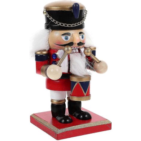 Weihnachts-Nussknackerfiguren zur Dekoration, 2 Stück, rote Holz-Weihnachtsornamente (1/5)