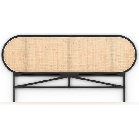Cabecero de ratán natural y negro 160 cm - Navahino (1/4)