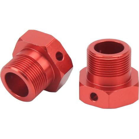 2Pcs Moyeux Hexagonaux en Aluminium 24mm pour Roues RC - Stables et Robustes, Compatibles ARRMA 1/5 Outcast Kraton 8s, Rouges (1/5)