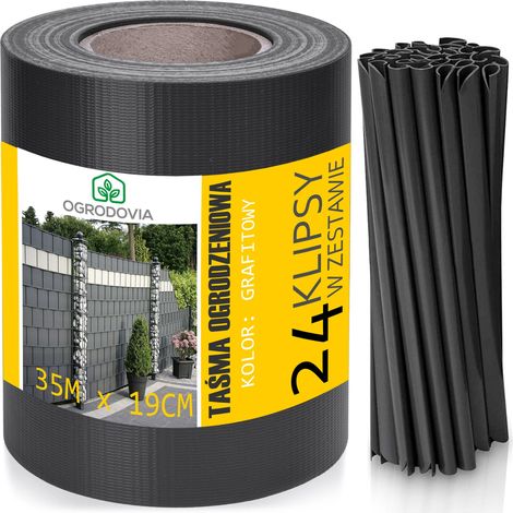 Cinta para vallas de 19 cm x 35 m con cubierta de grafito. (1/5)