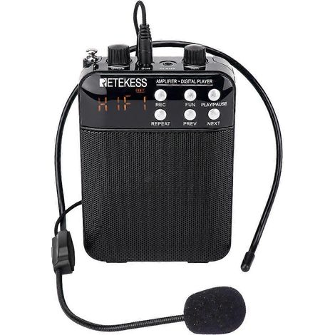 RETEKESS TR619 Megaphone FM Enregistrement Voix Amplificateur Teacher Mic Enceinte avec USB Carte TF Socket AUX dans (1/5)