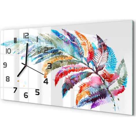 Horloge Murale Maison 60x30 cm Design Panoramique Salon Cuisine Bureau Stylo coloré (1/5)