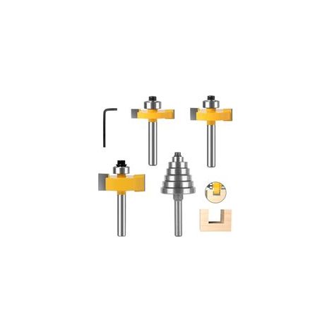 3 Pièces Fraise à Rainurer Défonceuse 8mm avec Roulement pour Travail du Bois - Outil de Coupe pour Portes, Tables, Etagères