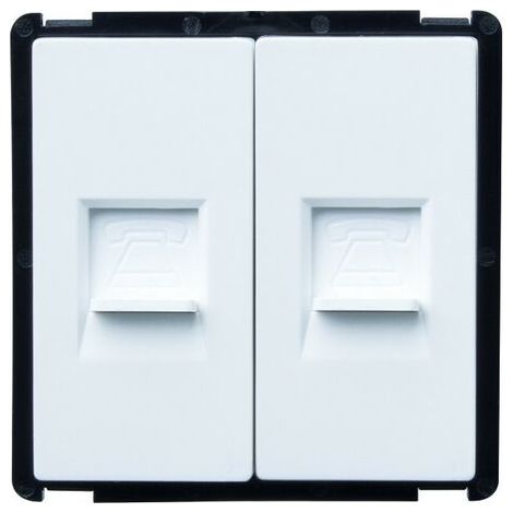 Presa Doppia Telefono Modern  Bianco (1/3)