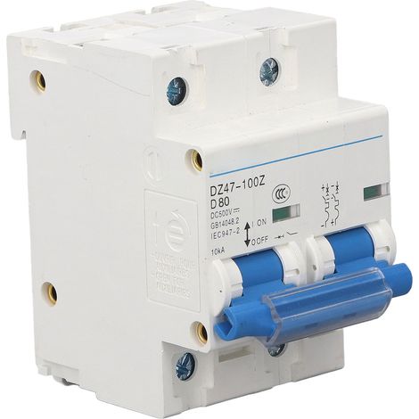 Disjoncteur miniature DC 500V 80A, capacité de coupure 10KA, protection contre les surcharges pour rail DIN 36mm (1/5)
