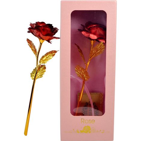 Boîte cadeau créative avec roses dorées pour la Saint-Valentin, la Fête des professeurs, cadeau de la fenêtre à roses (1/4)